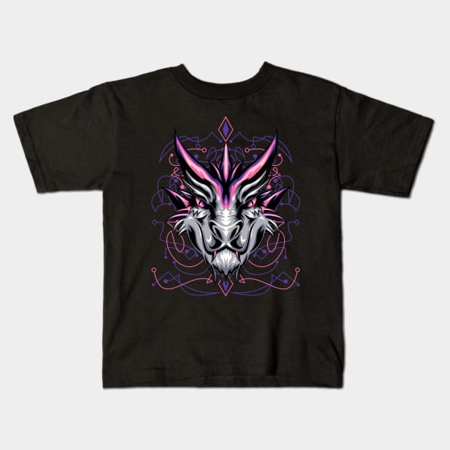 dragon shield Kids T-Shirt by SHINIGAMII